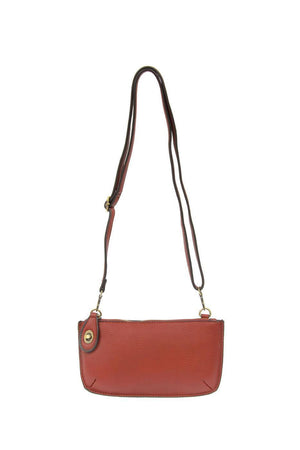 Vegan Leather Mini Crossbody Clutch - Garnet