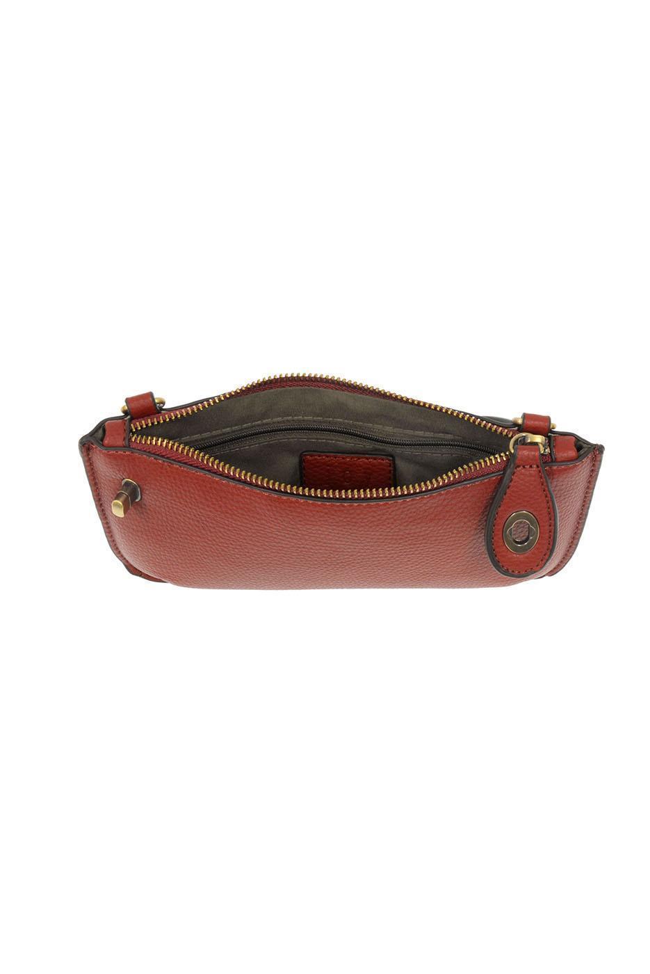 Vegan Leather Mini Crossbody Clutch - Garnet