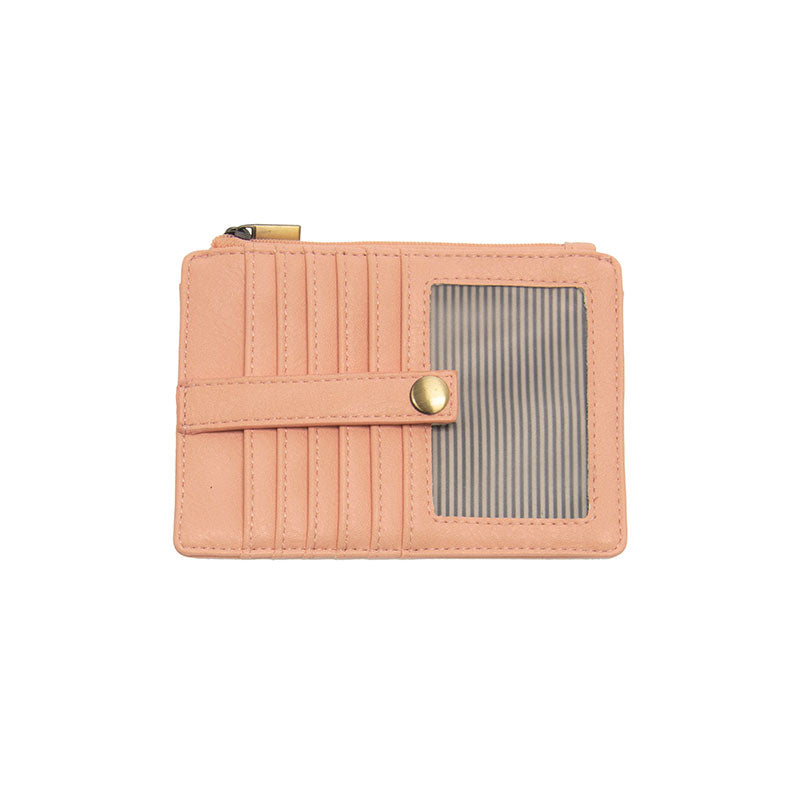 Vegan Leather Penny Mini Travel Wallet - Crepe Pink