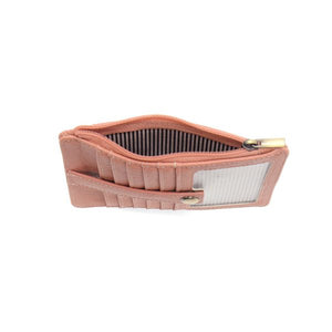 Vegan Leather Penny Mini Wallet - Pink Clay
