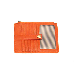 Vegan Leather Penny Mini Travel Wallet - Clementine