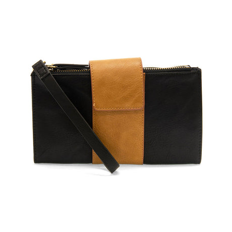 Colorblock Vegan Leather Cami Crossbody - Black/Almond