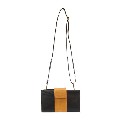 Colorblock Vegan Leather Cami Crossbody Adjustable Crossbody Strap Black/Almond