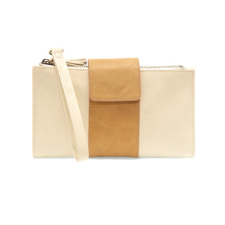 Colorblock Vegan Leather Cami Crossbody - White/Tan