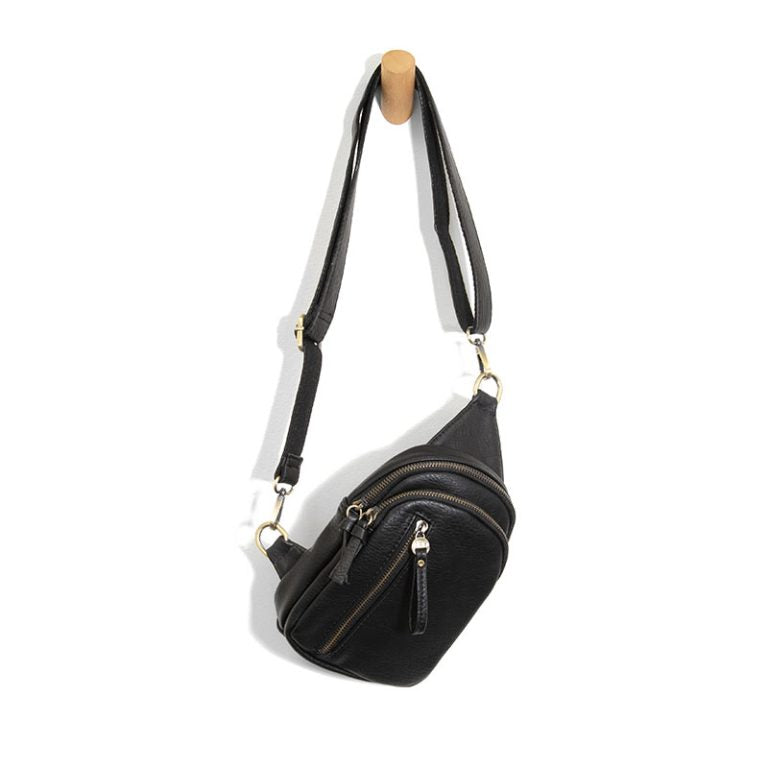 Vegan Leather Skyler Sling Bag - Black