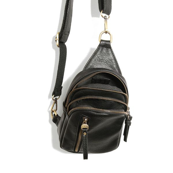 Vegan Leather Skyler Sling Bag - Black