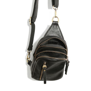 Vegan Leather Skyler Sling Bag - Black