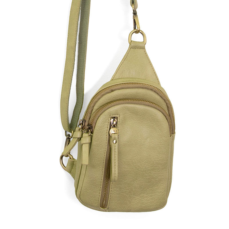 Vegan Leather Skyler Sling Bag - Sage
