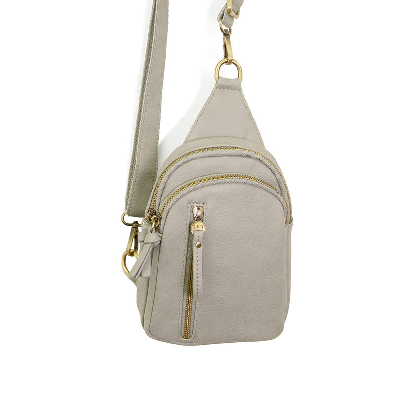 Vegan Leather Skyler Sling Bag - Grey