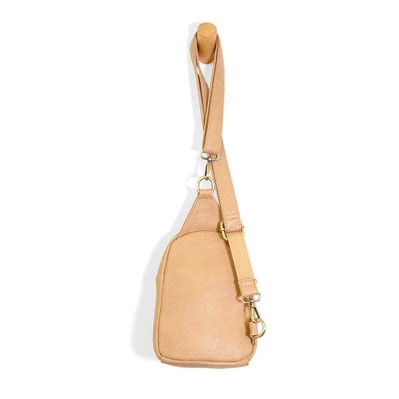 Vegan Leather Skyler Sling Bag - Camel
