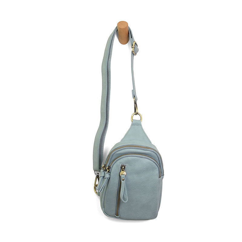Vegan Leather Skyler Sling Bag - Light Denim