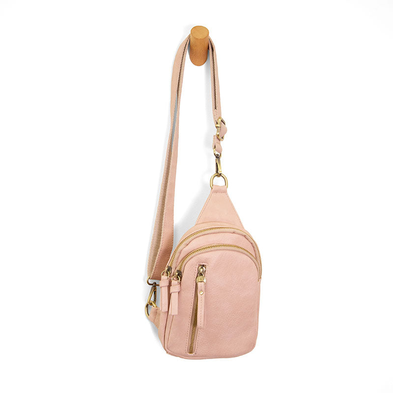 Vegan Leather Skyler Sling Bag - Rose Quartz