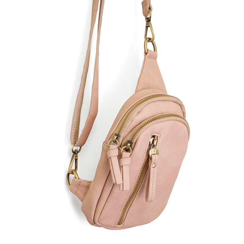 Vegan Leather Skyler Sling Bag - Rose Quartz