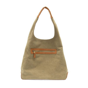 Vegan Leather Canvas April Hobo Bag