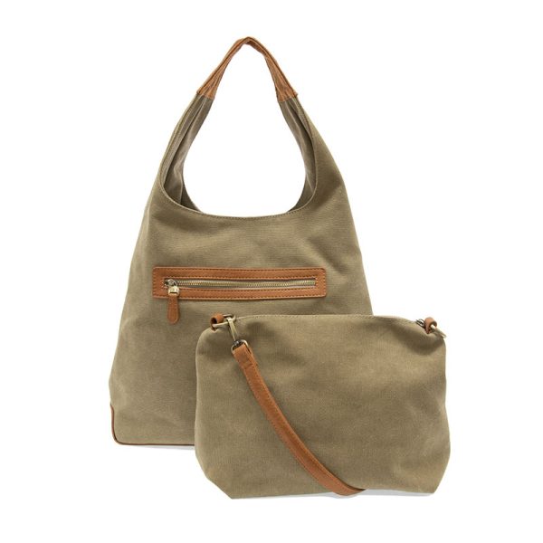 Vegan Leather Canvas April Hobo Bag