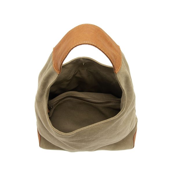 Vegan Leather Canvas April Hobo Bag