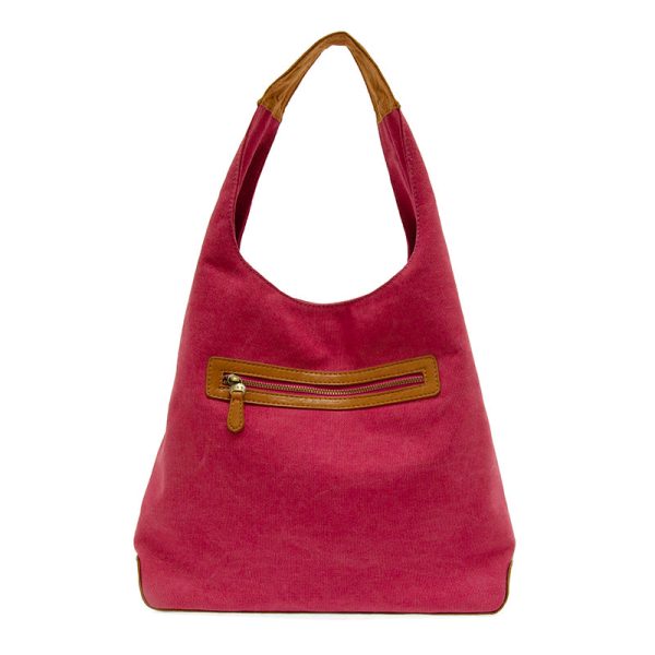 Vegan Leather Canvas April Hobo Bag