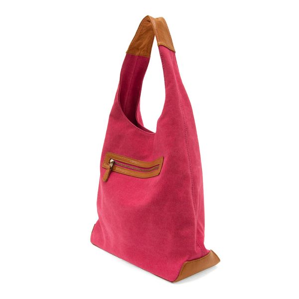 Vegan Leather Canvas April Hobo Bag