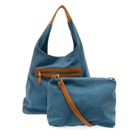 Vegan Leather Canvas April Hobo Bag