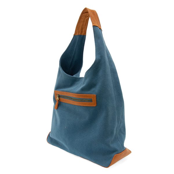 Vegan Leather Canvas April Hobo Bag