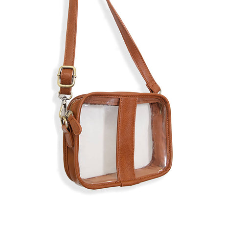 Vegan Leather Clear Rita Stadium Crossbody Bag Chicory Close Up