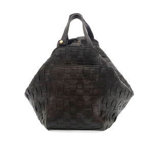 Woven Vegan Leather Slouchy Bowler Brenna Bag