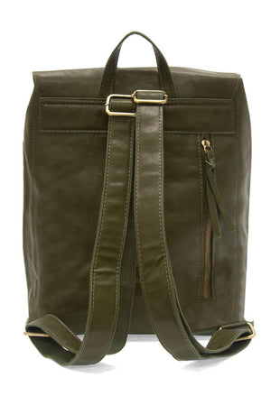 Vegan Leather Rhetta Backpack - Olive