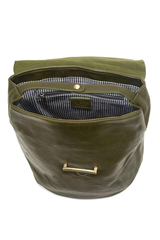 Vegan Leather Rhetta Backpack - Olive