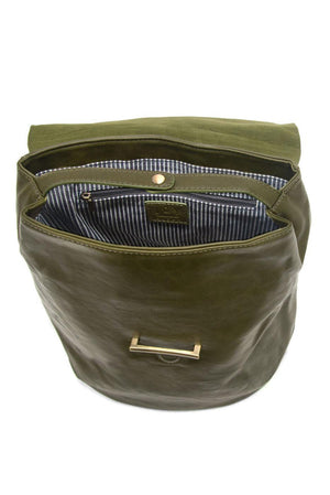 Vegan Leather Rhetta Backpack - Olive