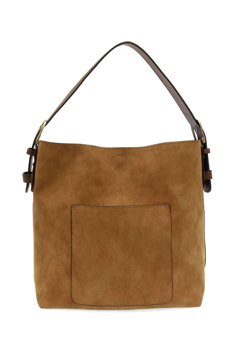 Vegan Suede Hobo Shoulder Bag - Toffee