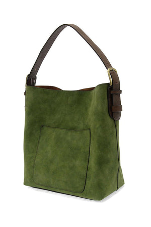 Vegan Suede Hobo Shoulder Bag - Dark Emerald