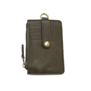 Vegan Leather Dolly Small Keyring Card Wallet - Dark Moss