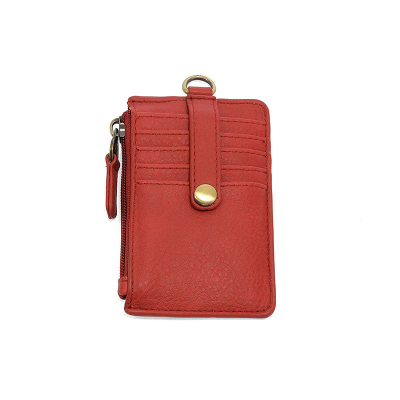 Vegan Leather Dolly Small Keyring Card Wallet - Red