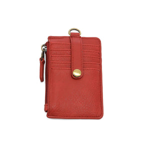 Vegan Leather Dolly Small Keyring Card Wallet - Red