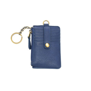 Vegan Leather Dolly Small Keyring Card Wallet - Bright Navy