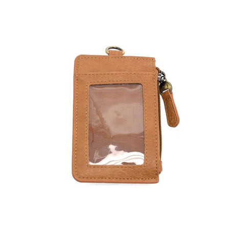 Vegan Leather Dolly Small Keyring Card Wallet - Mid Tan
