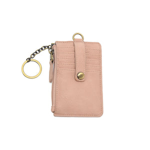 Vegan Leather Dolly Small Keyring Card Wallet - Blush Pink
