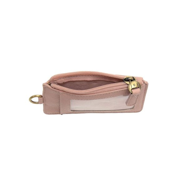 Vegan Leather Dolly Small Keyring Card Wallet - Blush Pink