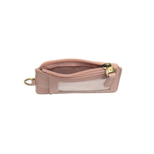 Vegan Leather Dolly Small Keyring Card Wallet - Blush Pink