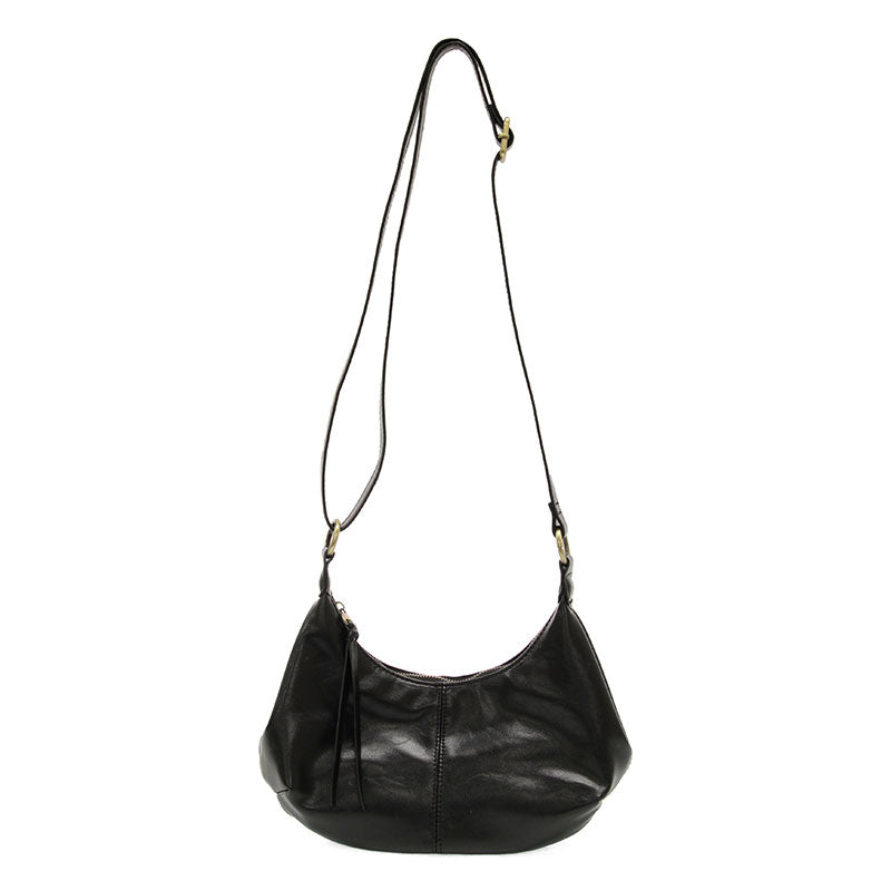 Vegan Leather Giselle Small Hobo Bag - Black