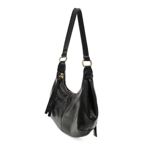 Vegan Leather Giselle Small Hobo Bag - Black