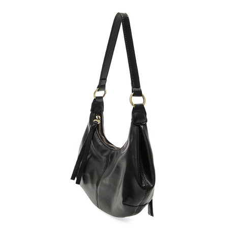 Vegan Leather Giselle Small Hobo Bag - Black