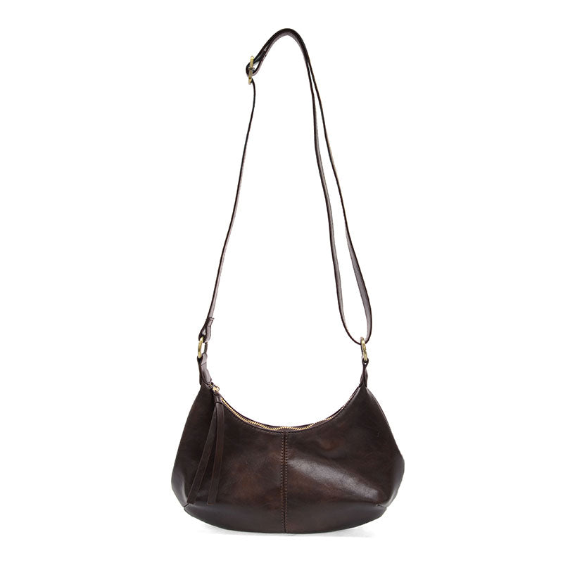 Vegan Leather Giselle Small Hobo Bag - Mocha