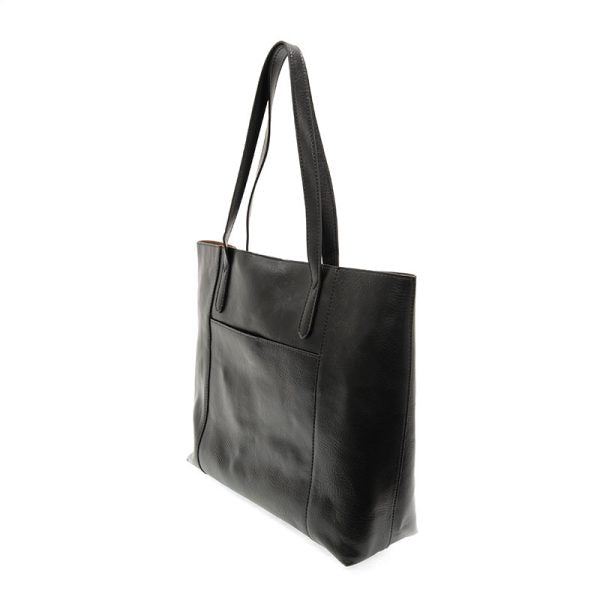 Vegan Leather Laptop Sondra Commuter Tote Bag - Black