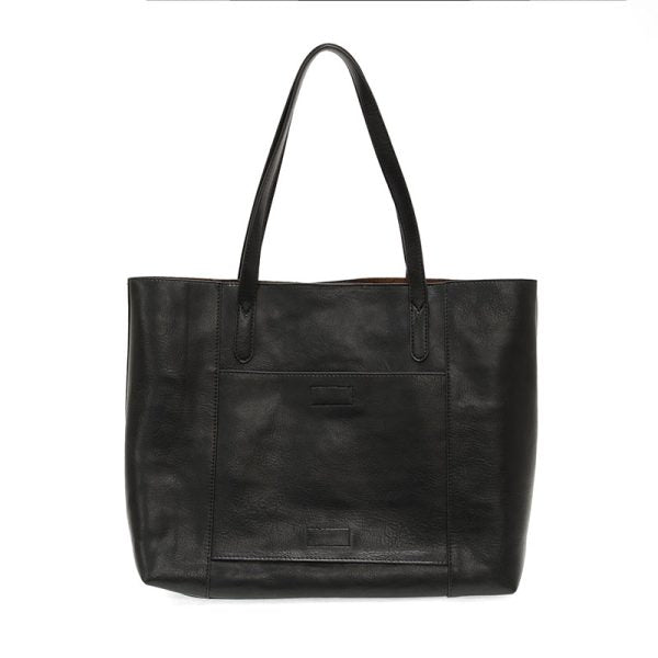 Vegan Leather Laptop Sondra Commuter Tote Bag - Black