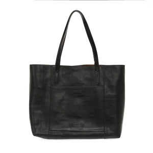 Vegan Leather Laptop Sondra Commuter Tote Bag - Black