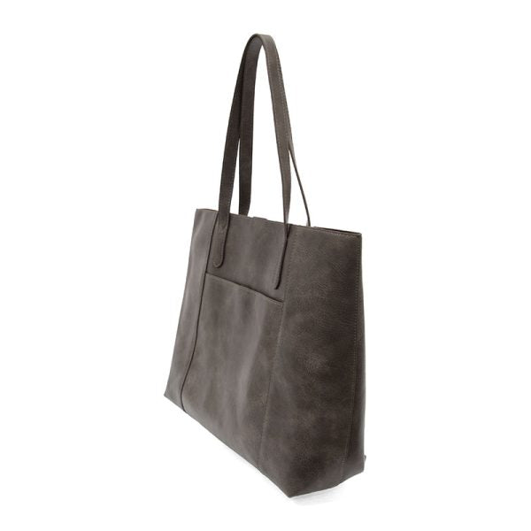 Vegan Leather Laptop Sondra Commuter Tote Bag - Taupe