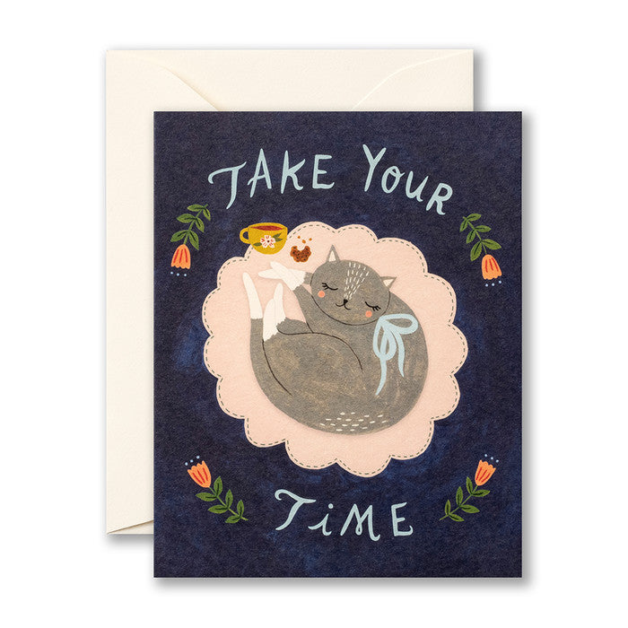 Get Well Greeting Card - Take Your Time With Cream Paper Envelope