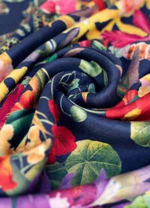 Botanical Kaleidoscope Floral Lux Print Scarf