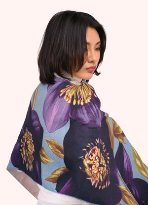 Hellebore Floral Lux Print Scarf